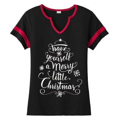 Have yourself a merry little Christmas graphic Ladies Halftime Notch Neck Tee