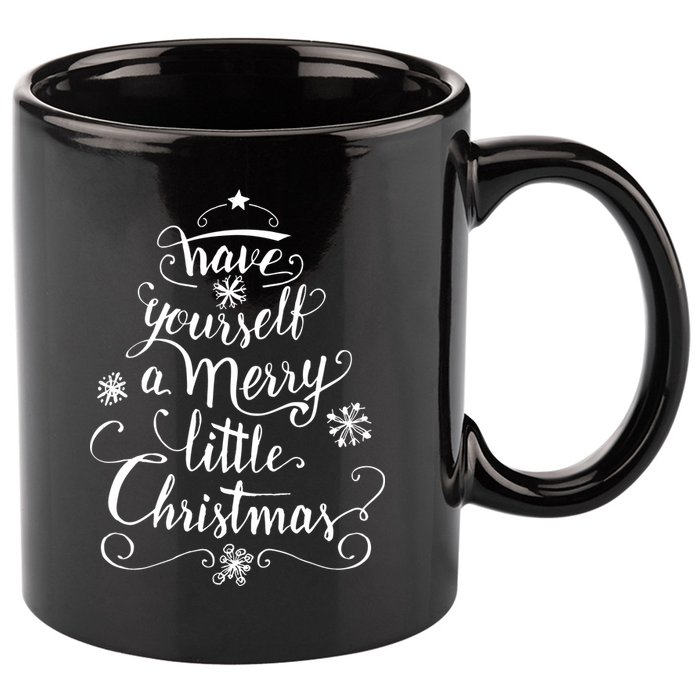 Have yourself a merry little Christmas graphic 11oz C Handle Ceramic Mug