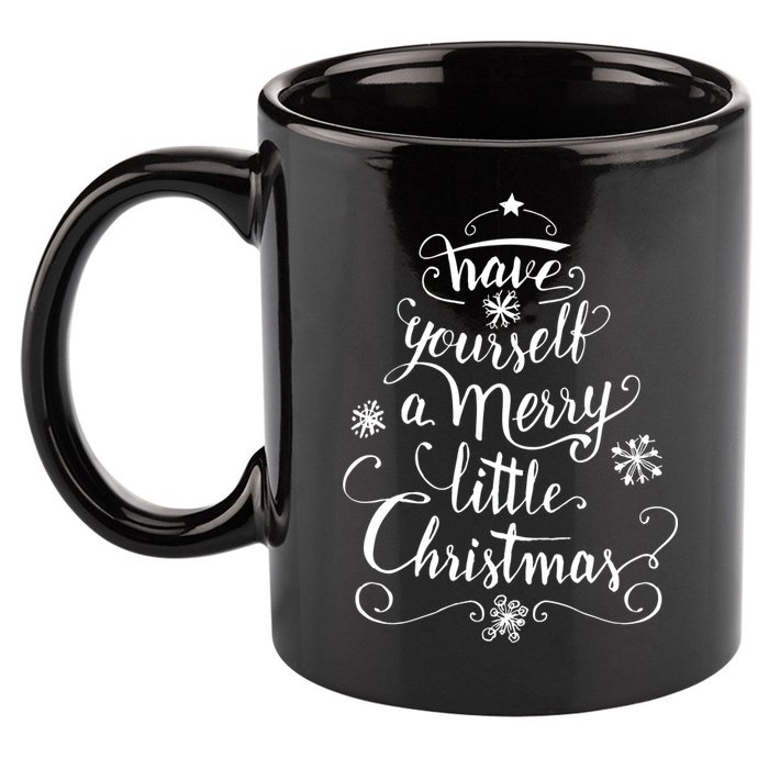 Have yourself a merry little Christmas graphic 11oz C Handle Ceramic Mug