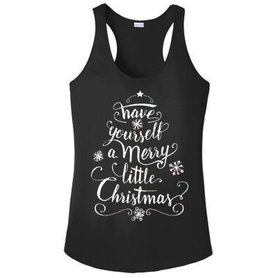 Have yourself a merry little Christmas graphic Ladies PosiCharge Competitor Racerback Tank