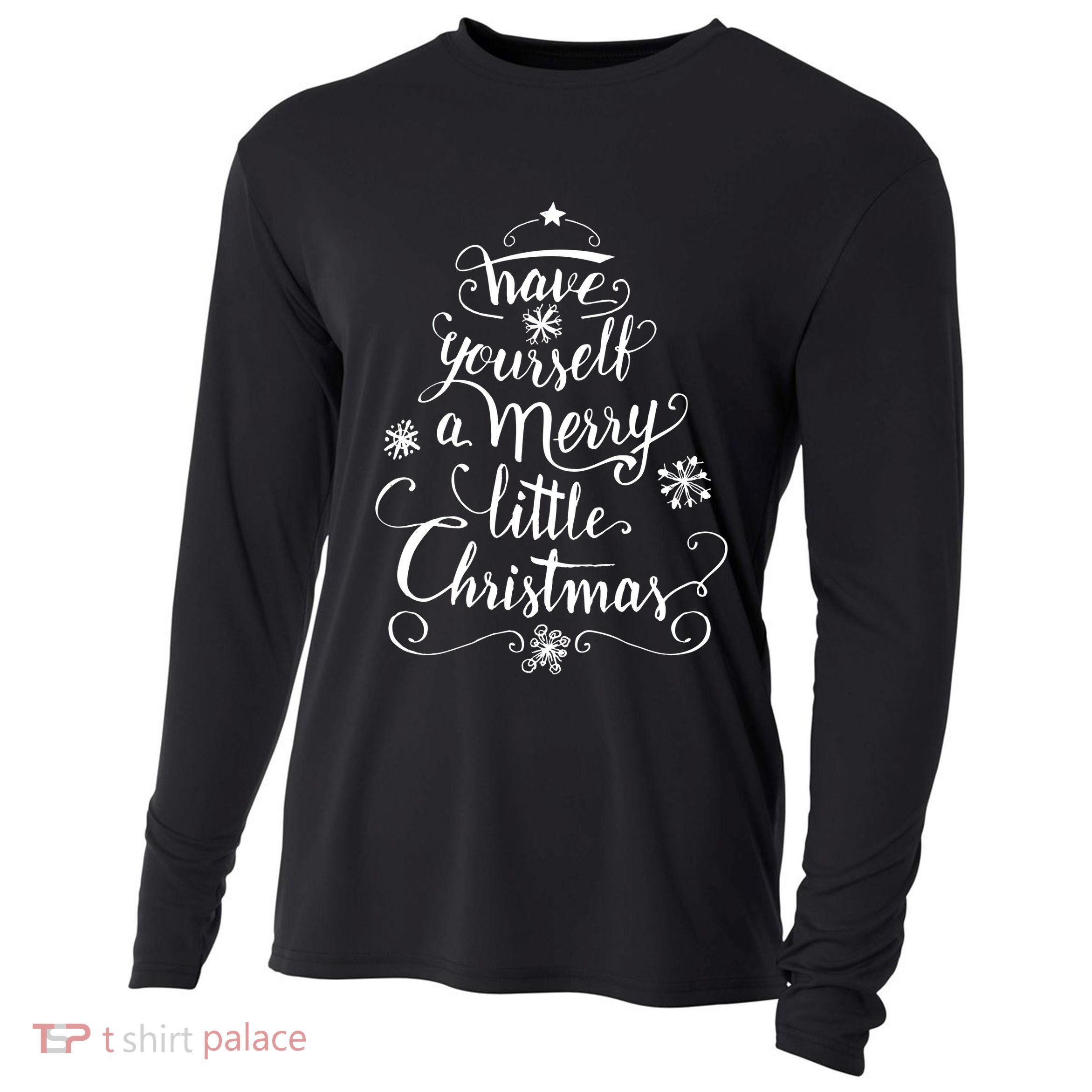 Have yourself a merry little Christmas graphic Cooling Performance Long Sleeve Crew