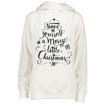 Have yourself a merry little Christmas graphic Womens Funnel Neck Pullover Hood