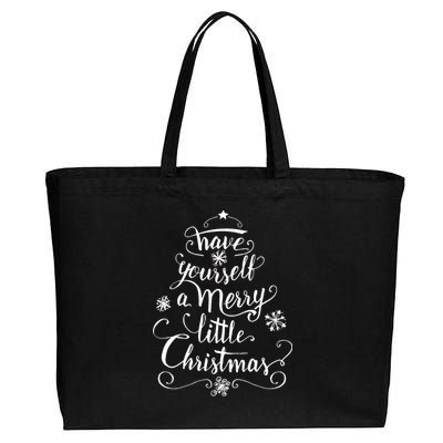 Have yourself a merry little Christmas graphic Cotton Canvas Jumbo Tote