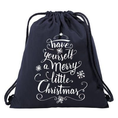 Have yourself a merry little Christmas graphic Drawstring Bag