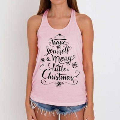 Have yourself a merry little Christmas graphic Women's Knotted Racerback Tank