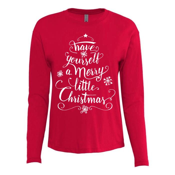 Have yourself a merry little Christmas graphic Womens Cotton Relaxed Long Sleeve T-Shirt