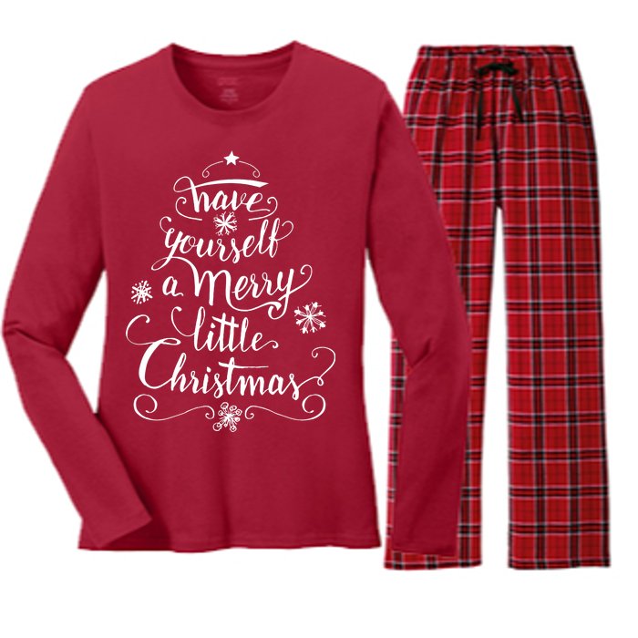 Have yourself a merry little Christmas graphic Women's Long Sleeve Flannel Pajama Set 