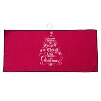 Have yourself a merry little Christmas graphic Large Microfiber Waffle Golf Towel