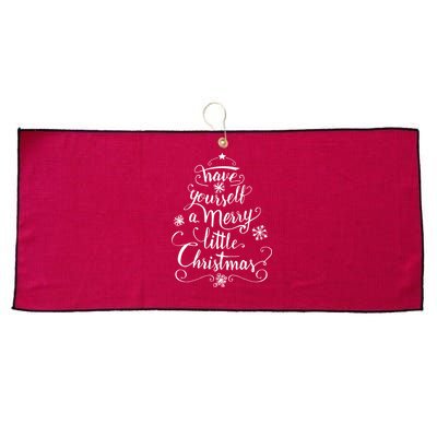 Have yourself a merry little Christmas graphic Large Microfiber Waffle Golf Towel