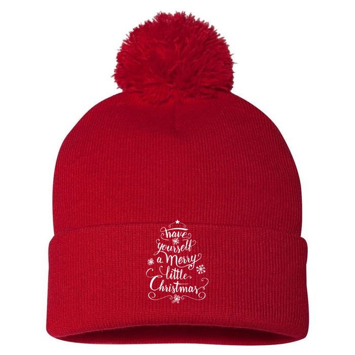 Have yourself a merry little Christmas graphic Pom Pom 12in Knit Beanie