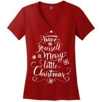 Have yourself a merry little Christmas graphic Women's V-Neck T-Shirt