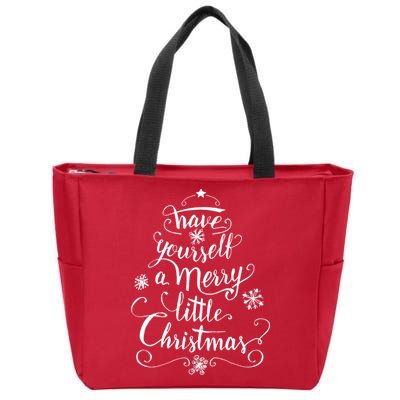 Have yourself a merry little Christmas graphic Zip Tote Bag