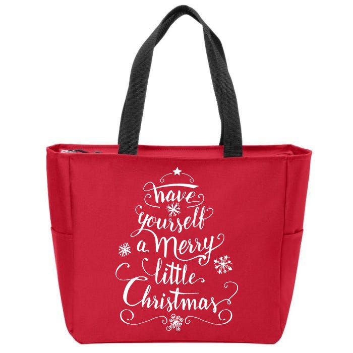 Have yourself a merry little Christmas graphic Zip Tote Bag