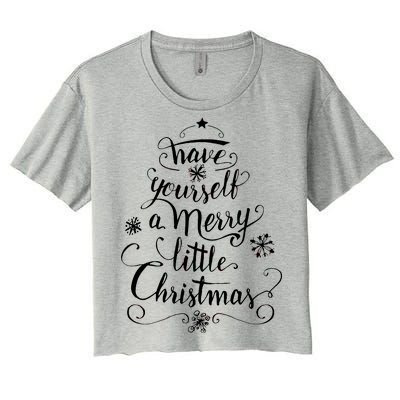 Have yourself a merry little Christmas graphic Women's Crop Top Tee