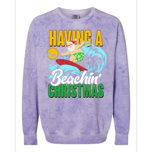 Having A Beachin' Christmas Colorblast Crewneck Sweatshirt