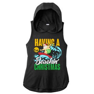 Having A Beachin' Christmas Ladies PosiCharge Tri-Blend Wicking Draft Hoodie Tank