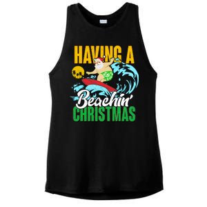 Having A Beachin' Christmas Ladies PosiCharge Tri-Blend Wicking Tank