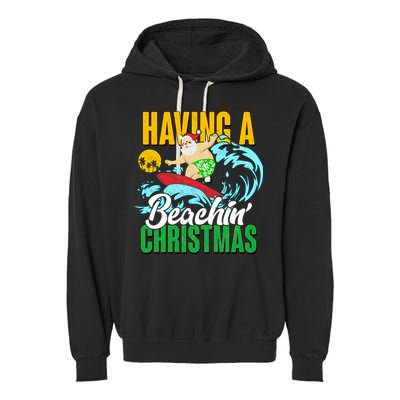 Having A Beachin' Christmas Garment-Dyed Fleece Hoodie