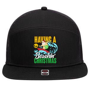 Having A Beachin' Christmas 7 Panel Mesh Trucker Snapback Hat