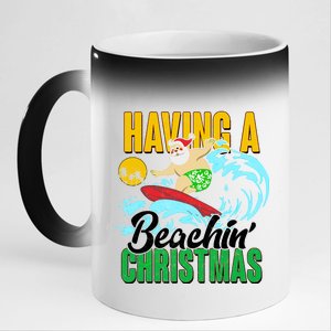 Having A Beachin' Christmas 11oz Black Color Changing Mug