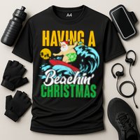 Having A Beachin' Christmas Cooling Performance Crew T-Shirt