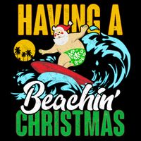 Having A Beachin' Christmas Cooling Performance Crew T-Shirt