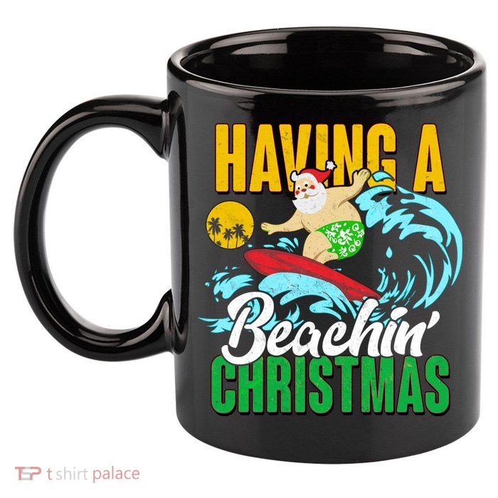 Having A Beachin' Christmas 11oz C Handle Ceramic Mug