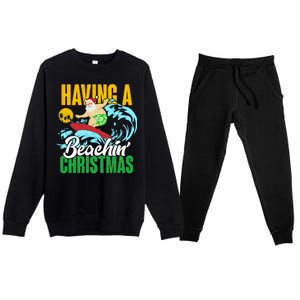 Having A Beachin' Christmas Premium Crewneck Sweatsuit Set