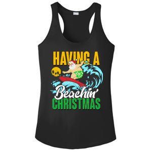 Having A Beachin' Christmas Ladies PosiCharge Competitor Racerback Tank