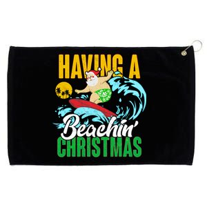 Having A Beachin' Christmas Grommeted Golf Towel