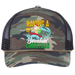 Having A Beachin' Christmas Retro Rope Trucker Hat Cap