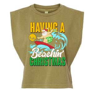 Having A Beachin' Christmas Garment-Dyed Women's Muscle Tee