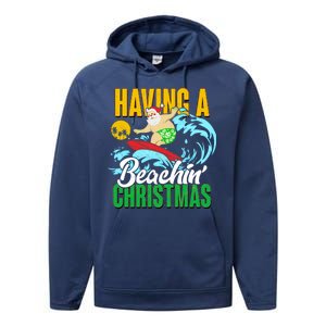 Having A Beachin' Christmas Performance Fleece Hoodie