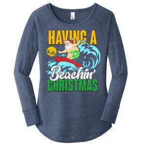 Having A Beachin' Christmas Women's Perfect Tri Tunic Long Sleeve Shirt