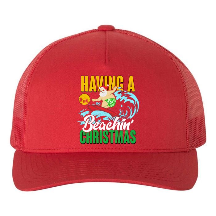 Having A Beachin' Christmas Yupoong Adult 5-Panel Trucker Hat