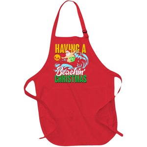 Having A Beachin' Christmas Full-Length Apron With Pockets