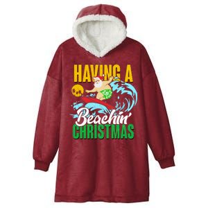 Having A Beachin' Christmas Hooded Wearable Blanket