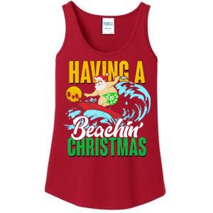 Having A Beachin' Christmas Ladies Essential Tank