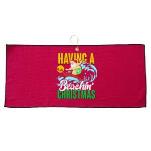 Having A Beachin' Christmas Large Microfiber Waffle Golf Towel