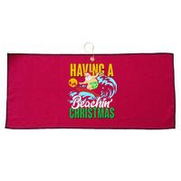 Having A Beachin' Christmas Large Microfiber Waffle Golf Towel