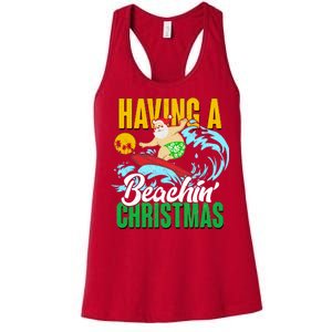 Having A Beachin' Christmas Women's Racerback Tank