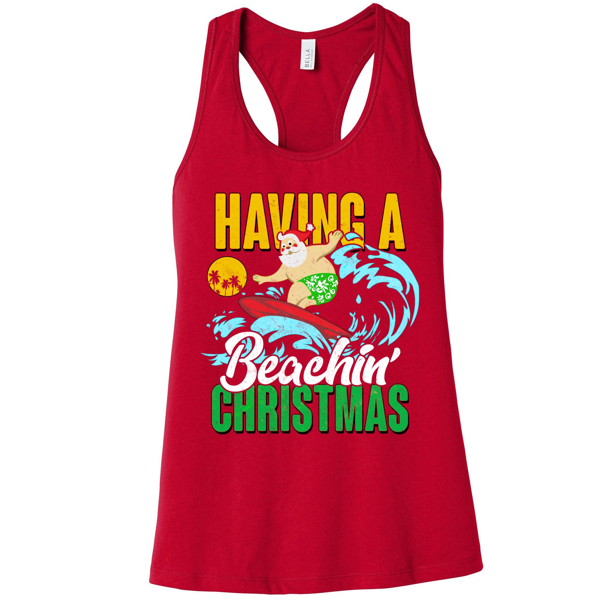 Having A Beachin' Christmas Womens Tank Top
