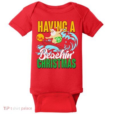 Having A Beachin' Christmas Baby Bodysuit