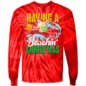 Having A Beachin' Christmas Tie-Dye Long Sleeve Shirt