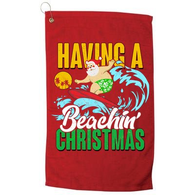 Having A Beachin' Christmas Golf Towel
