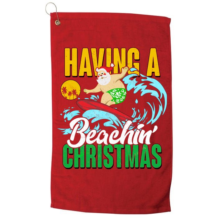 Having A Beachin' Christmas Golf Towel