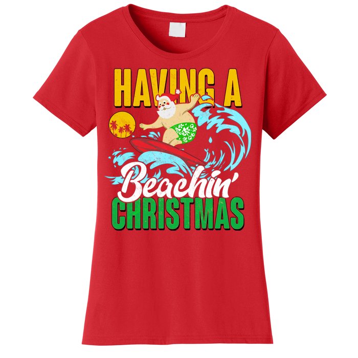 Having A Beachin' Christmas Women's T-Shirt