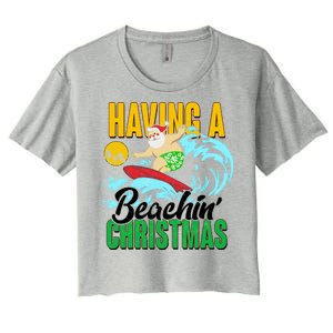 Having A Beachin' Christmas Women's Crop Top Tee