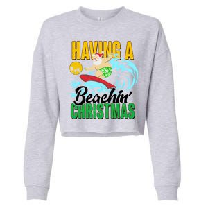 Having A Beachin' Christmas Cropped Pullover Crew