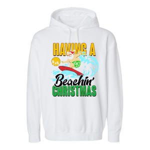 Having A Beachin' Christmas Garment-Dyed Fleece Hoodie